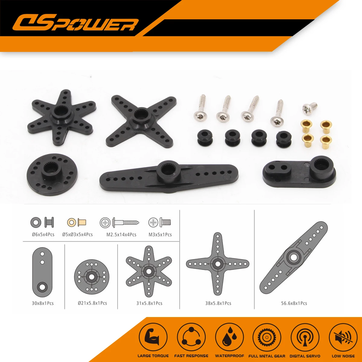 Рулевая шестерня с двойной головкой, 25T, рулевой механизм круглого типа, набор аксессуаров для Emax JX SPT DSPOWER HD, сервопривод 20 кг, 30 кг, вертолет с дистанционным управлением Рулевая шестерня с двойной головкой, 25T, рулевой механизм круглого типа, набор аксессуаров для Emax JX SPT DSPOWER HD, сервопривод 20 кг, 30 кг, вертолет с дистанционным управлением