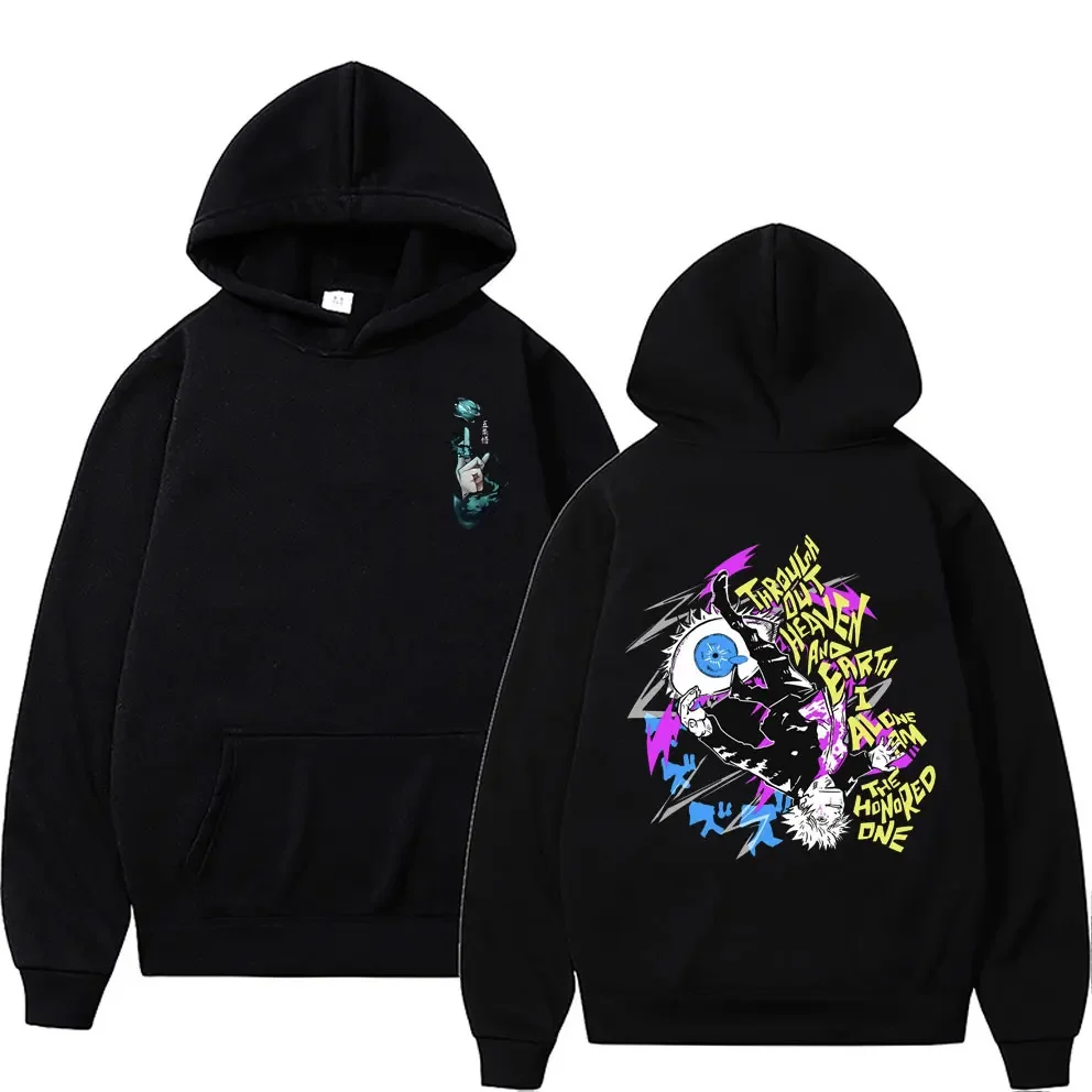 

Japanese Anime Jujutsu Kaisen Satoru Gojo Graphic Print Hoodie Men Manga Fleece Cotton Hoodies Mens Fashion Oversized Sweatshirt