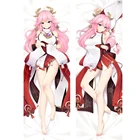 50x180 см Genshin Impact Yae Guuji наволочка по мотивам косплея Dakimakura двухсторонняя обнимающая наволочка из персиковой кожи