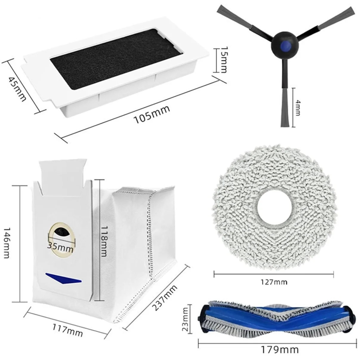 Для Ecovacs Deebot T30 PRO OMNI / Max DDX14 Запасные части для пылесоса Основная боковая щетка