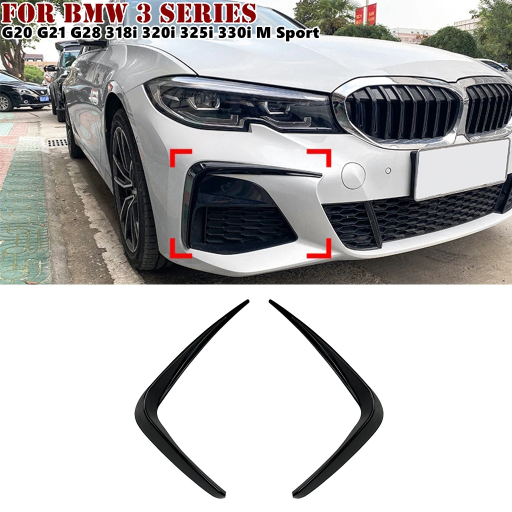 

1 пара передних канавок, бампер, спойлер, противотумансветильник, комплект обрезания кузова для BMW G20 G21 G28 318i 320i 325i 330i 330d M Sport 2019-2022