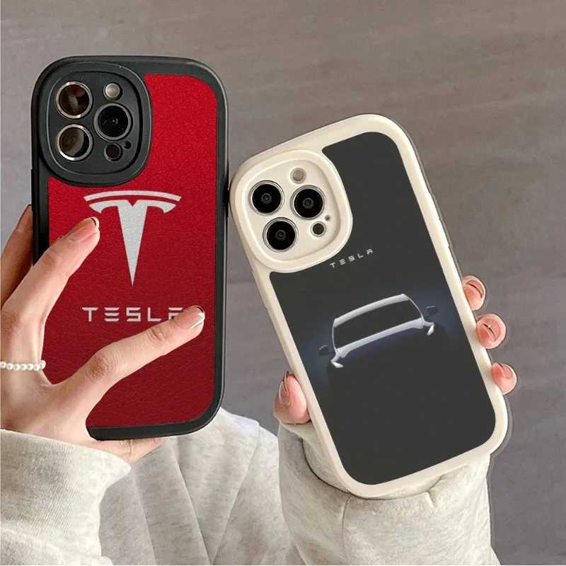 

Чехол для телефона с суперэлектрическим автомобилем Тесла 2023 для IPhone 14 11 12 13, чехол из овчины и силикона Pro Max Mini X XR XS 7 8 Plus