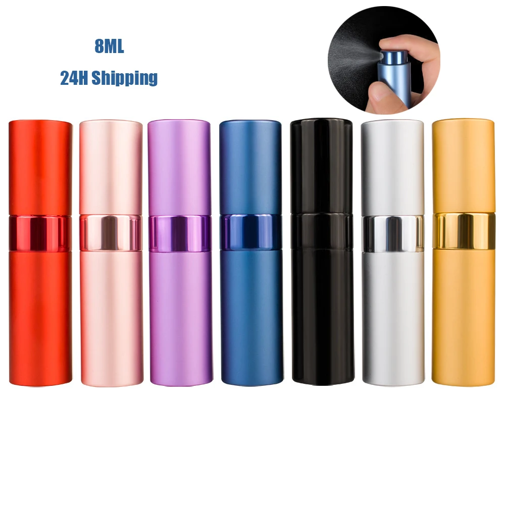 

8ml Metal Aluminum Refillable Perfume Bottle Cosmetic Spray Mini Portable Empty Refill Jar Travel Sub-bottle Liner Glass Tool