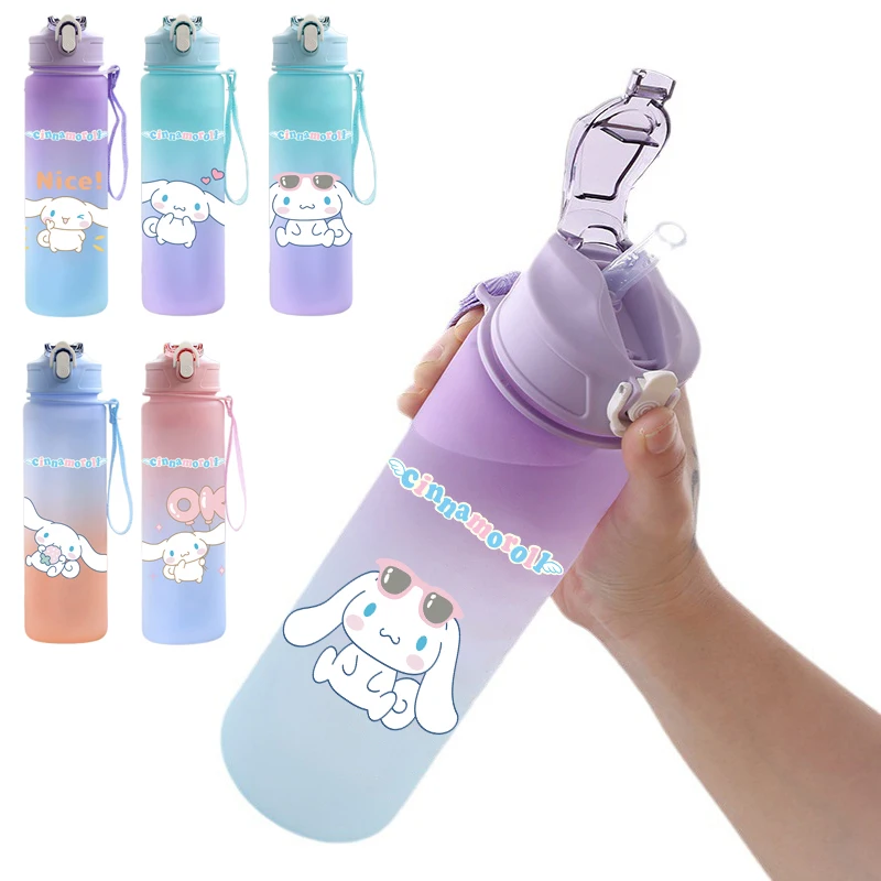 Sanrio Cinnamoroll 750ML Water Cup Portable Large Capacity Student Plastic Drink Bottles Outdoor Cycling Fitness Sport