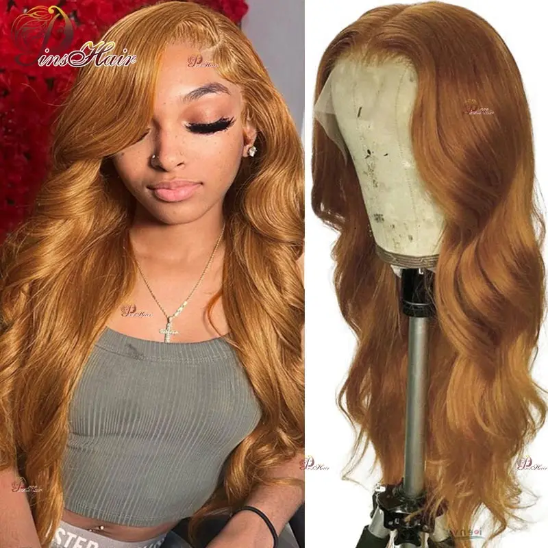 Brown Blonde Lace Front Human Hair Wigs Ginger13x4 Body Wave Lace Frontal Wig For Women Body Wave Lace Front Wig Remy Human Hair