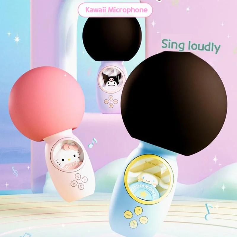 

Sanrio аниме HelloKitty Cinnamoroll Kuromi Kawaii вокальный Караоке Пение Машина Аудио Микрофон Wireles Bluetooth девочка подарок игрушка