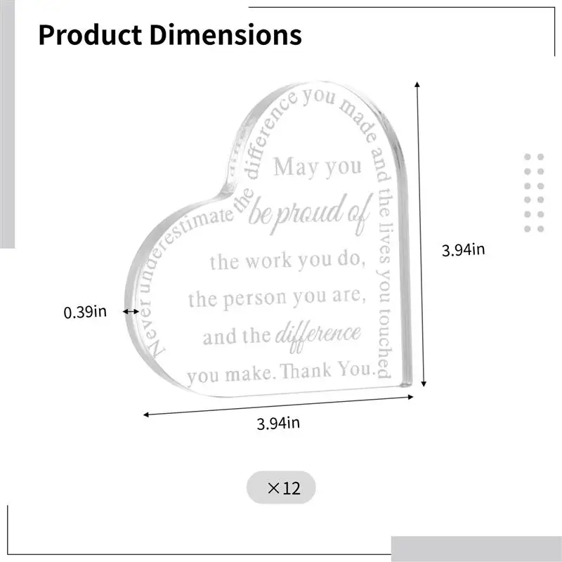 12 шт. подарки для сотрудника колловер с благодарностью акриловая табличка