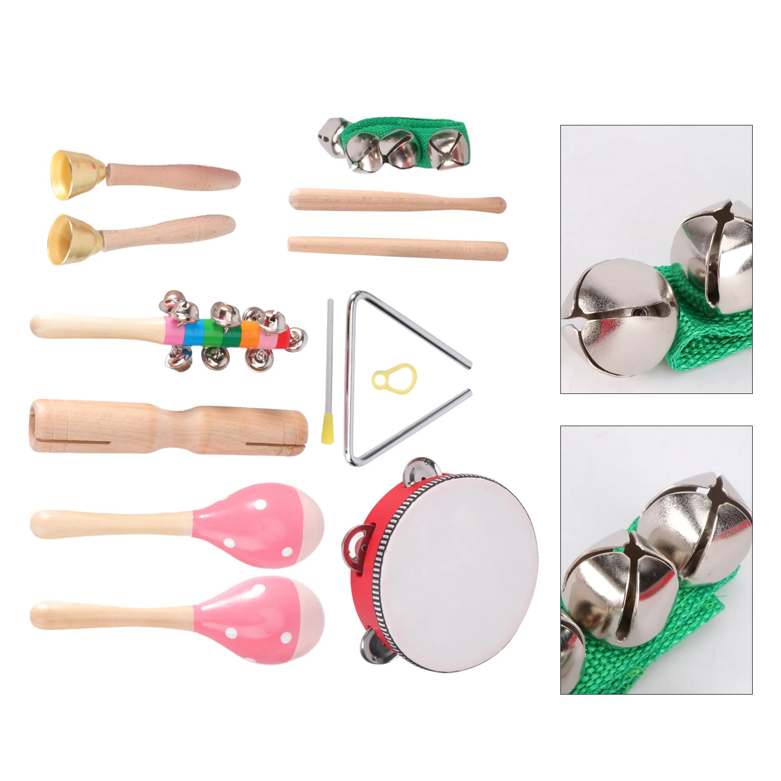 

1 Set of Baby Rattle Maracas Triangle Handshake Bell Infant Grasping
