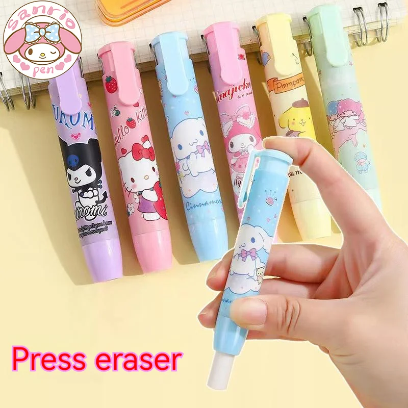 

Sanrio 20pcs Press Eraser Melody Kuromi Pupils' Creative Cartoon Cute Erasers Clean And Traceless Eraser Wholesale For Children