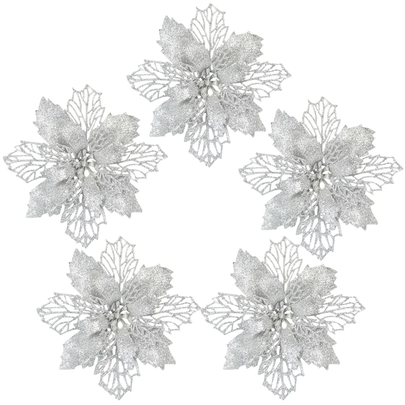 

5 шт. искусственные цветы пуансеттии CHIXINHAPPY 9/11/16 см