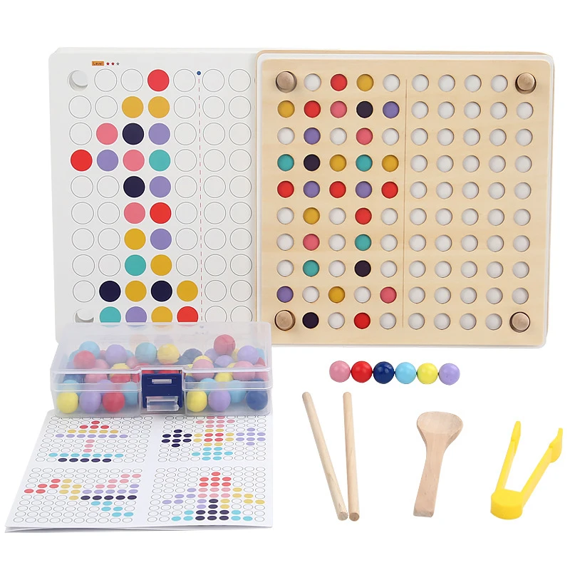 

Montessori Clip Bead Logic Jigsaw Toys Shape Matching Mirror Imaging Puzzles Educational Game Toddler Sensory Toys Fine Motor