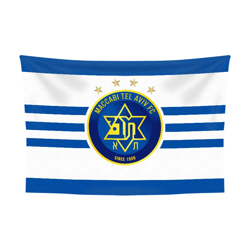 

Maccabi Tel Aviv Tapestry Aesthetic Wall Banner Hanging Room Decor Home Decoration Israel Football Team Fabric Cloth Backdrop