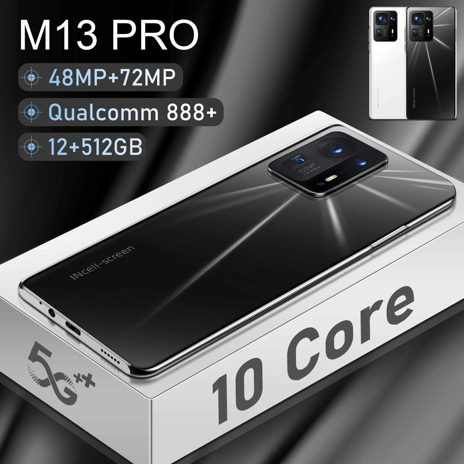 

M13 Pro смартфон с 6,3-дюймовым дисплеем, 512 ГБ, двумя слотами для Sim-карт