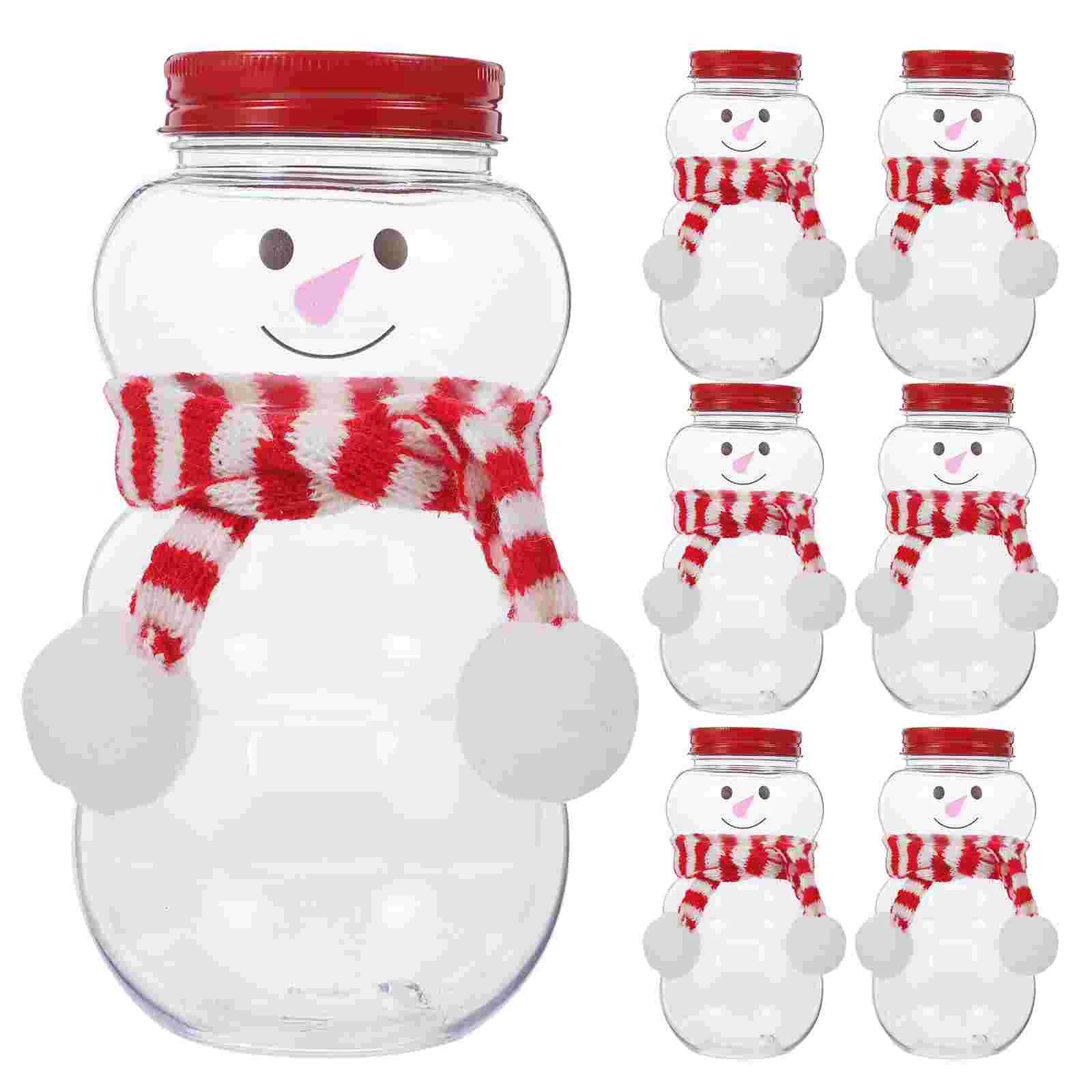 

10 Sets Christmas Bottle Carafe Milk Empty Portable Beverage Juice Wrapping Bottles The Pet Party Gift Caps