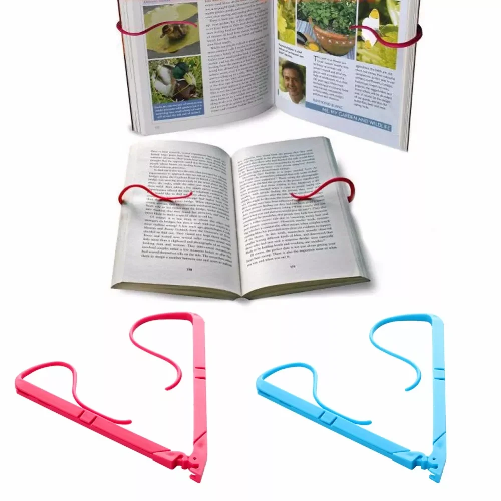 

2022NEW Books Stand Portable Hands Free Book Holder Folding Stand Holds Pages Open Clip Fixed Clamp #277199