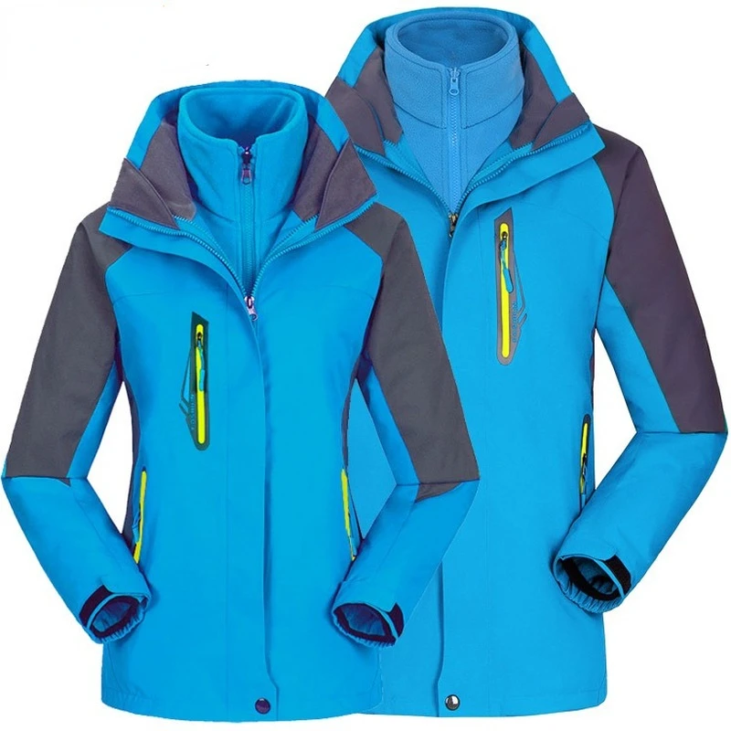 Jacket for Women Ski Suit Autumn and Winter New Outdoor Men and Two-piece Three-in-one Detachable Fleece Jacket