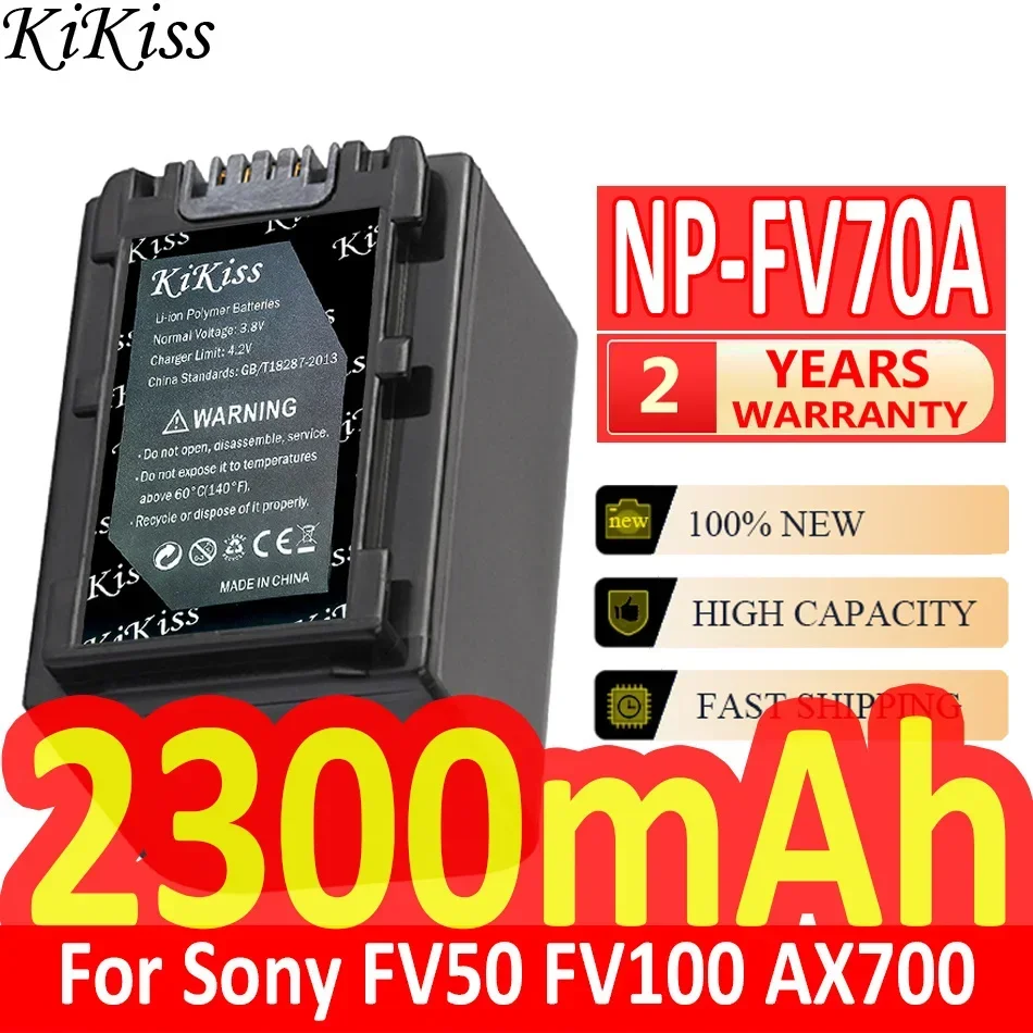 Аккумулятор KiKiss 2300 мАч NP-FV70A NPFV70A для камеры Sony FV50 FV50A FV100 AX700 AX45 60 AX100E AXP55 EAX40