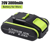 2022 new power tools rechargeable replacement battery 20v 6000mah lithium for worx wa3551 wa3553 wx390 wx176 wx178 wx386 wx678