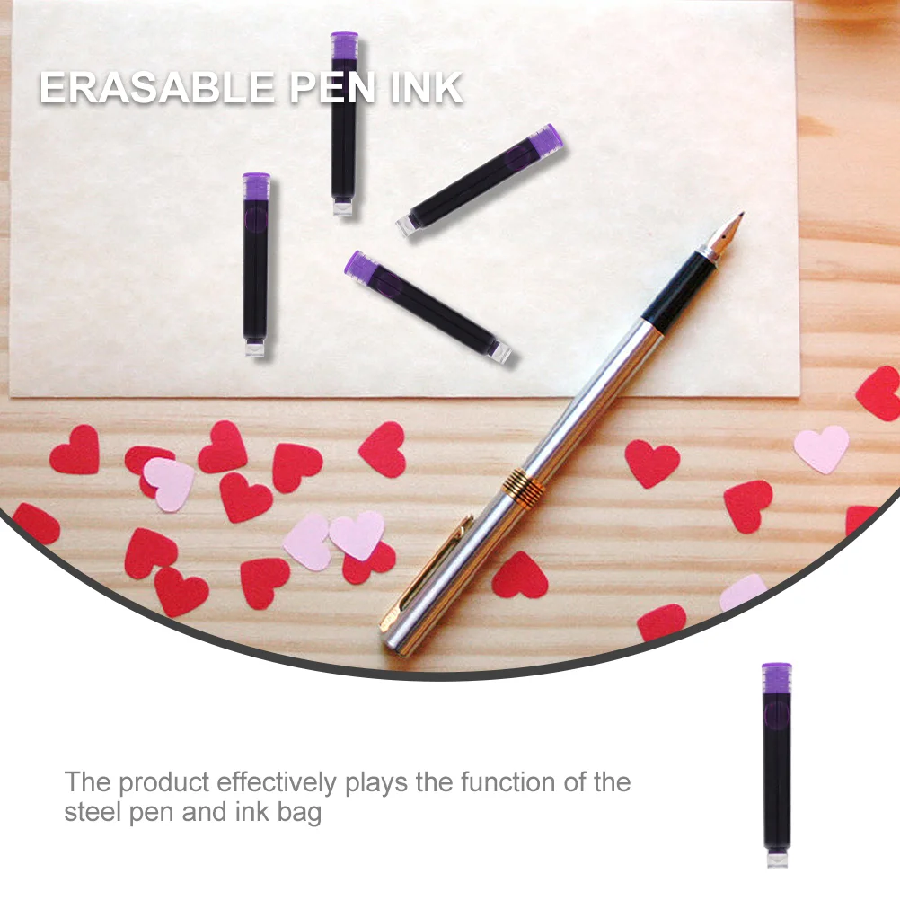 

Чернильные картриджи со стираемыми чернилами, канцелярские принадлежности, ручка для тренировок, перьевые ручки фиолетового цвета