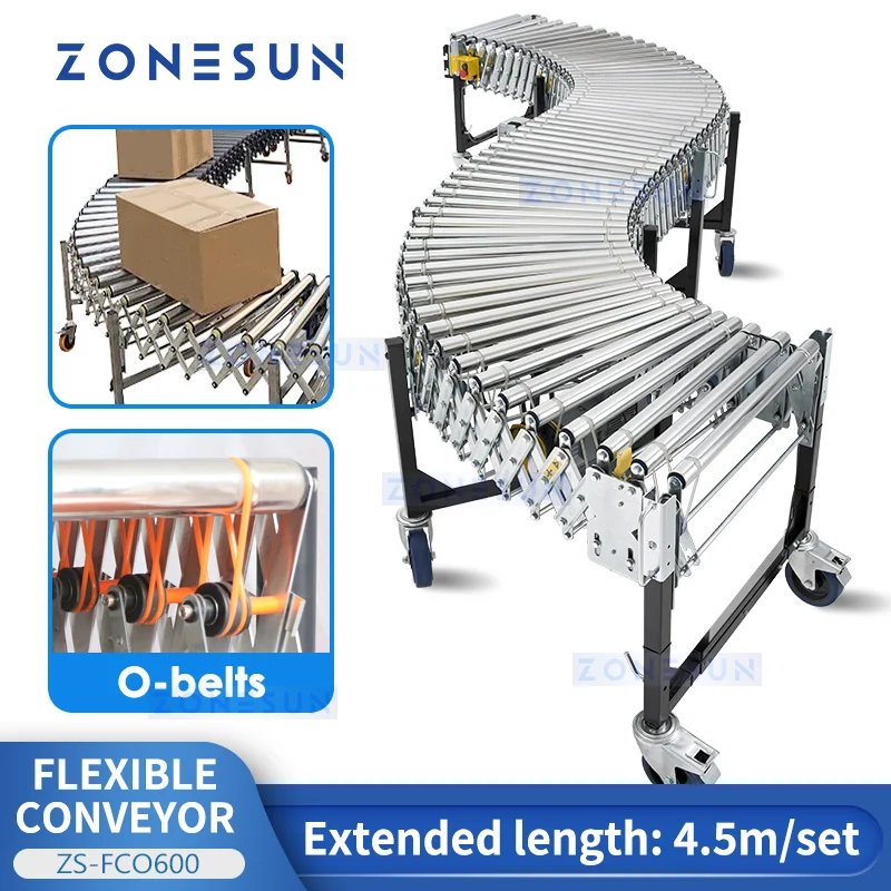 ZONESUN Гибкий конвейерный роликовый O-образный ремень Экономия труда Обладнання