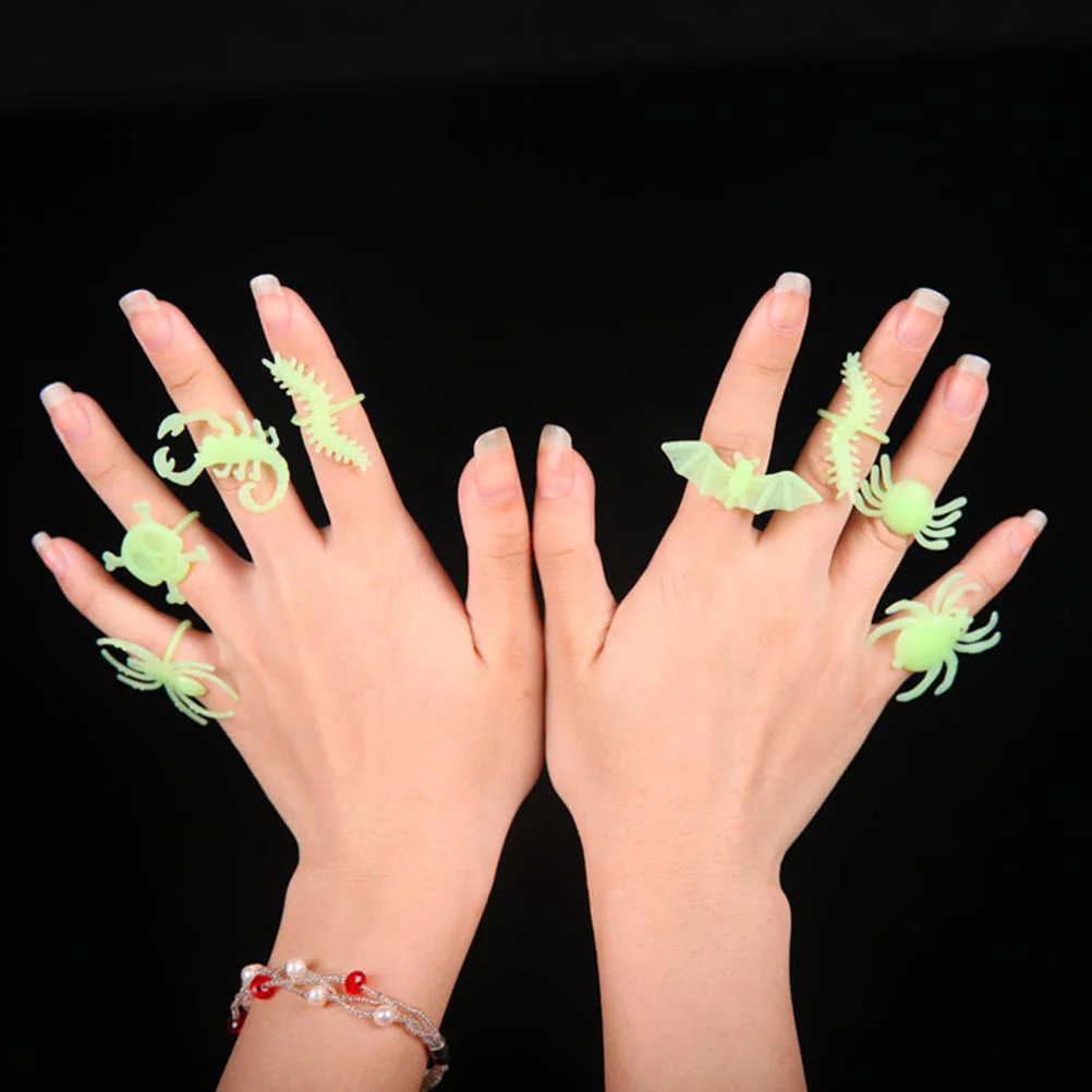 24 шт. светящиеся кольца на палец в виде головы призрака