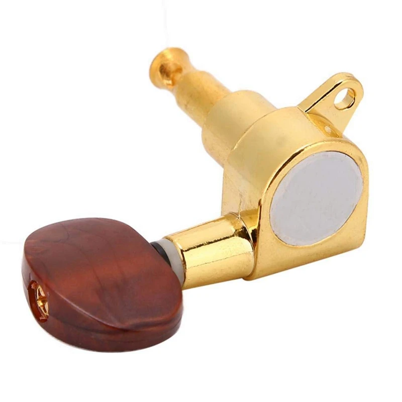 

12X Guitar Locked String Tuners Tuning Peg Key Machine Heads Semicircle Button (6L+6R)