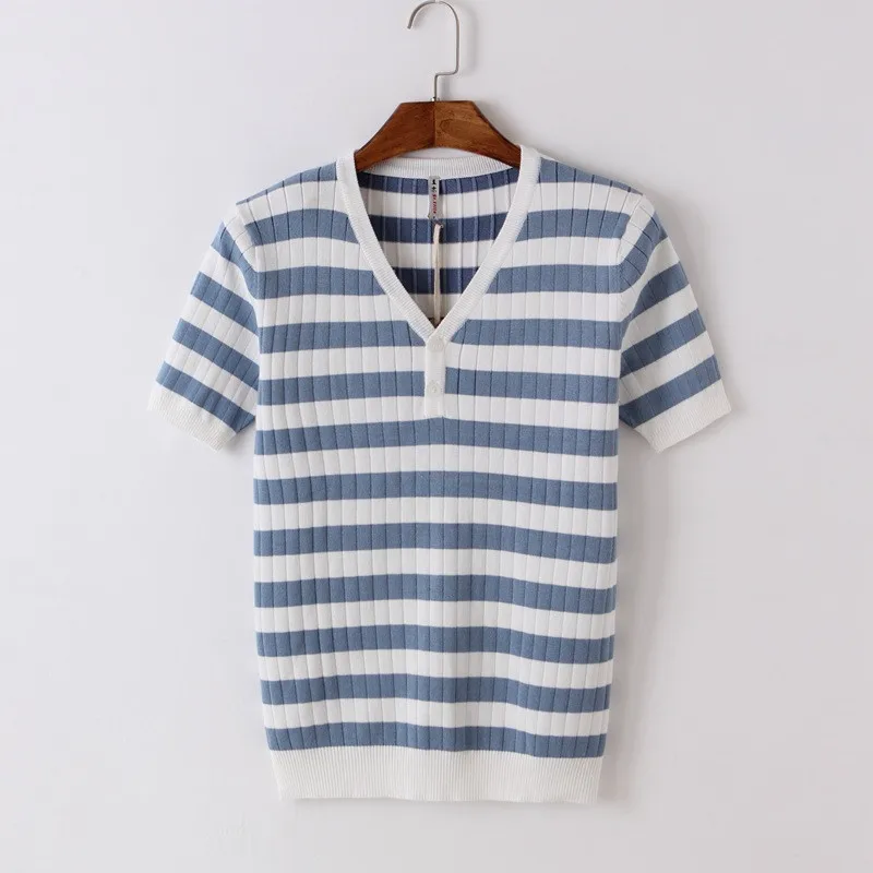 

7189-Short-sleeved t-shirt men's cotton loose T-shirt wild solid color half-sleeved round neck