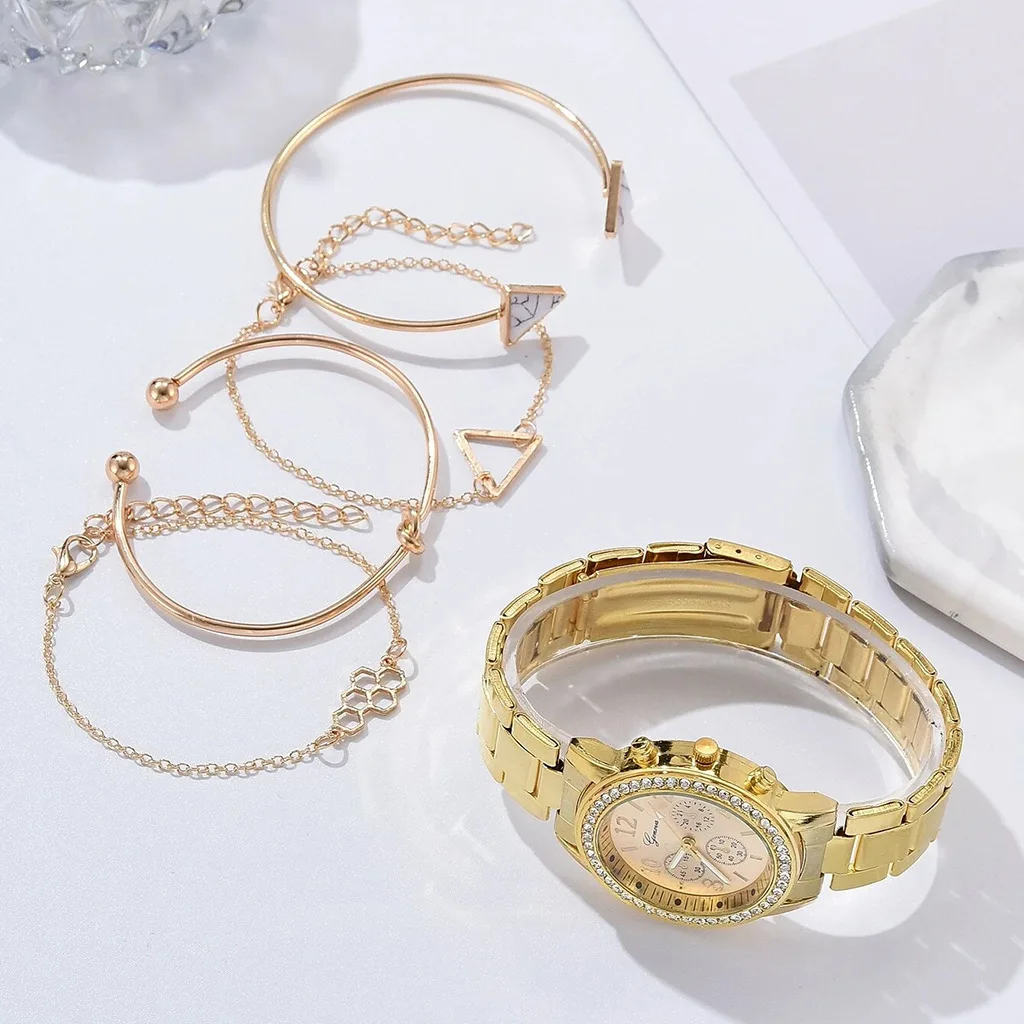 4PCS 2022 Luxury Women Watches Set Bracelet Watch Ladies Wristwatch Dress Female Clock Montre  Relogio Feminino enlarge
