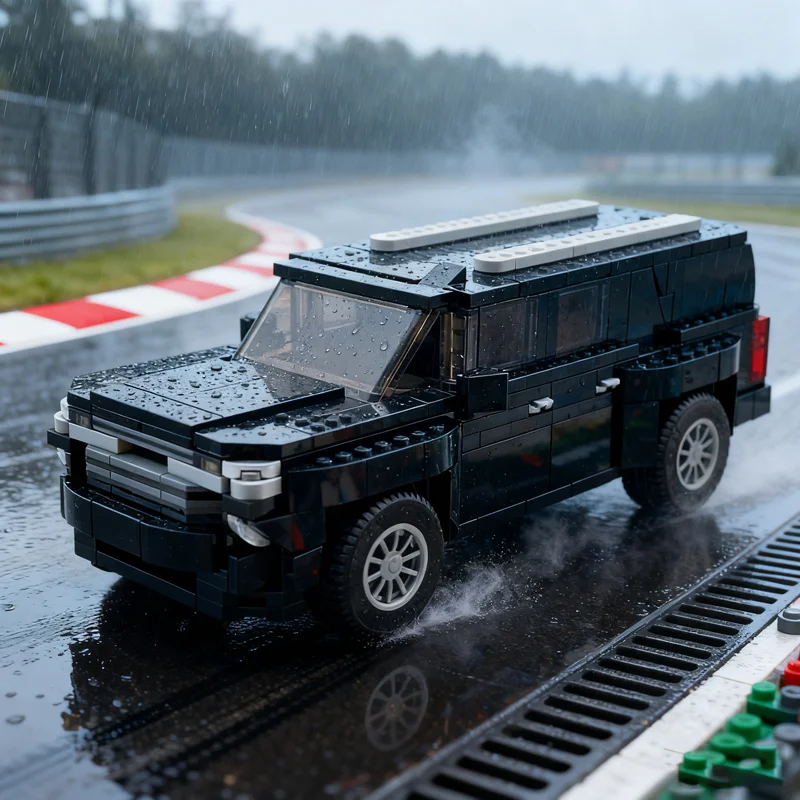Фото Набор строительных блоков MOC Bowtie Suburban Black Racing Series, 439 деталей, модель технического двигателя, научно-фантастическая серия, подарок для любителей пиратских приключений и космических путешествий №1
