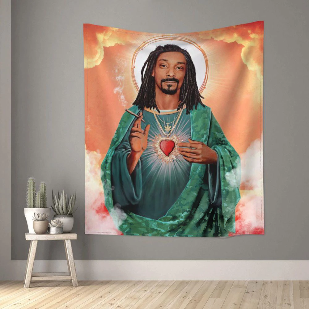 Гобелен гобелен Иисус в стиле рэпера Снуп Догг украшение для комнаты бохо хиппи