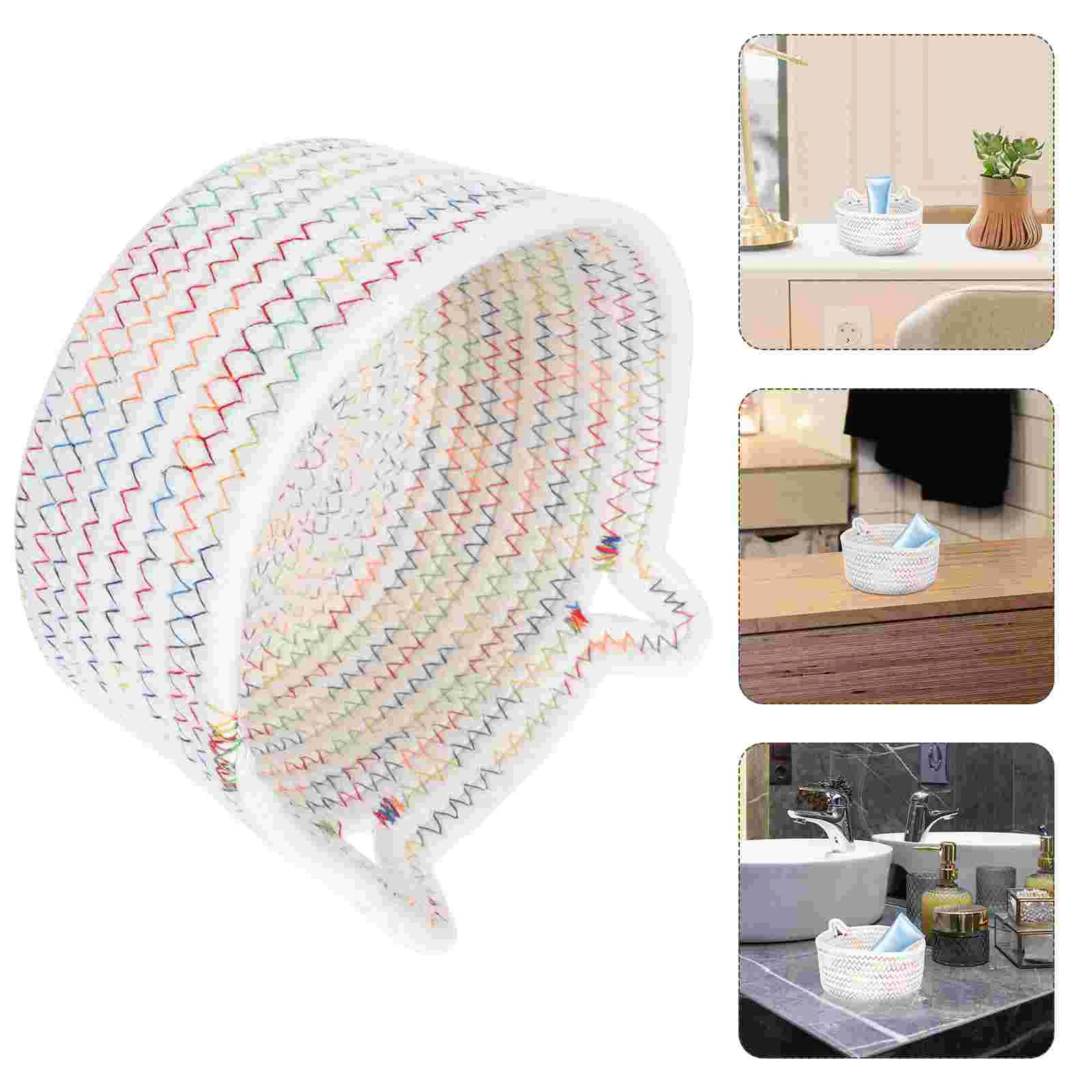 

Storage Basket Baskets Wovenorganizing Bin Cotton Bins Gifts Rope Box Shelves Nursery Organizer Closet Miniholderbathroom Large