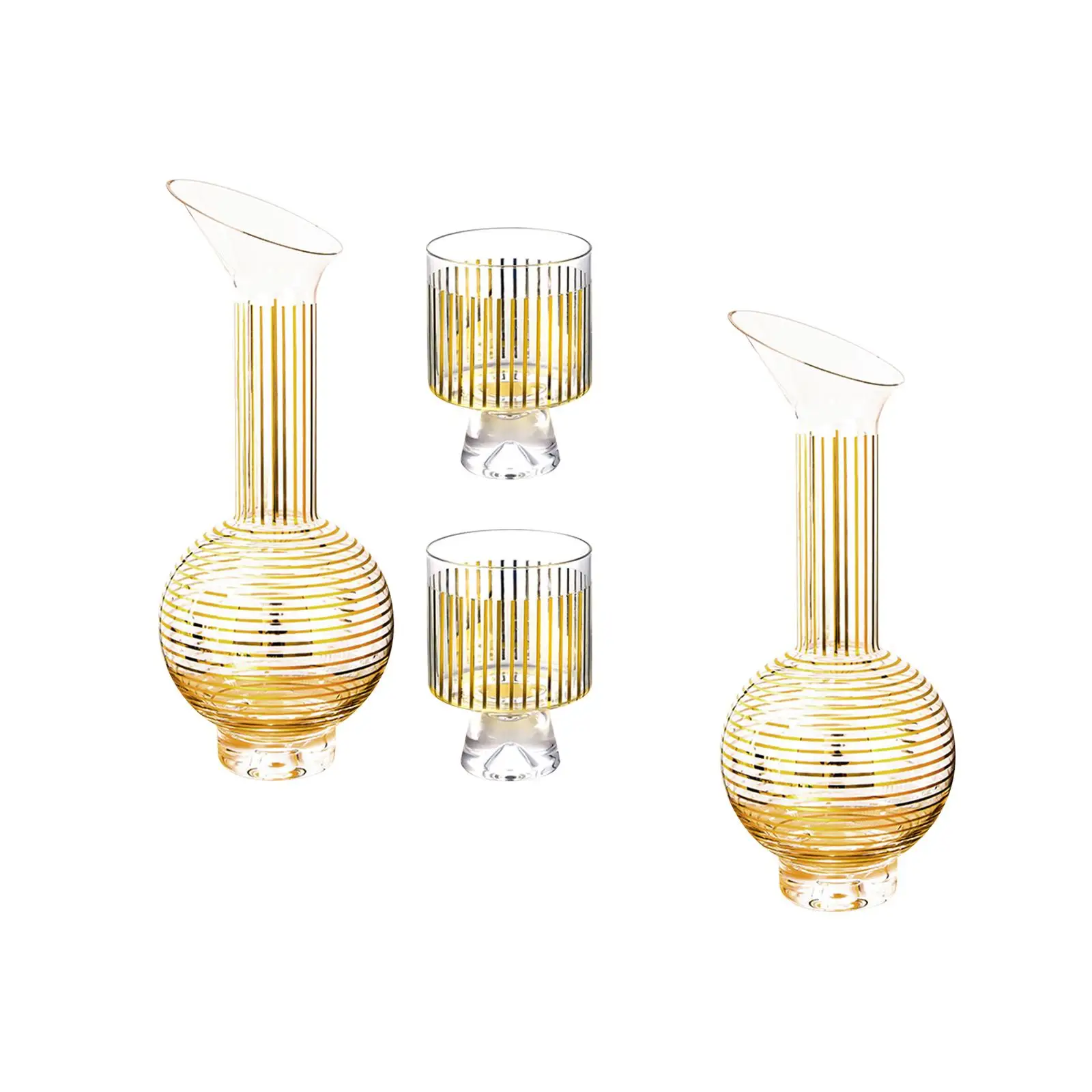 

Vintage Glass Bedside Water Serving Carafe and Cup Set for Fridge Household