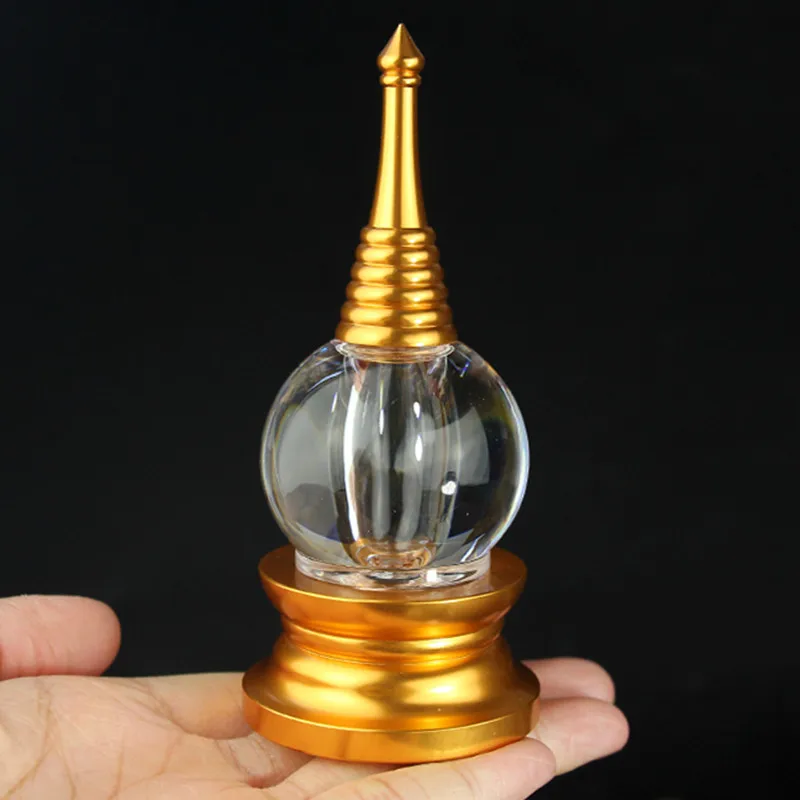 

Золотистые тибетские кристаллы 11,5 см, акриловые буддистские украшения для укладки, ступа-Башня, инструмент