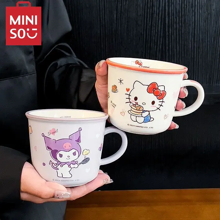 Sanrio мультфильм kuromi 340 мл керамическая кружка домашняя для молока милая