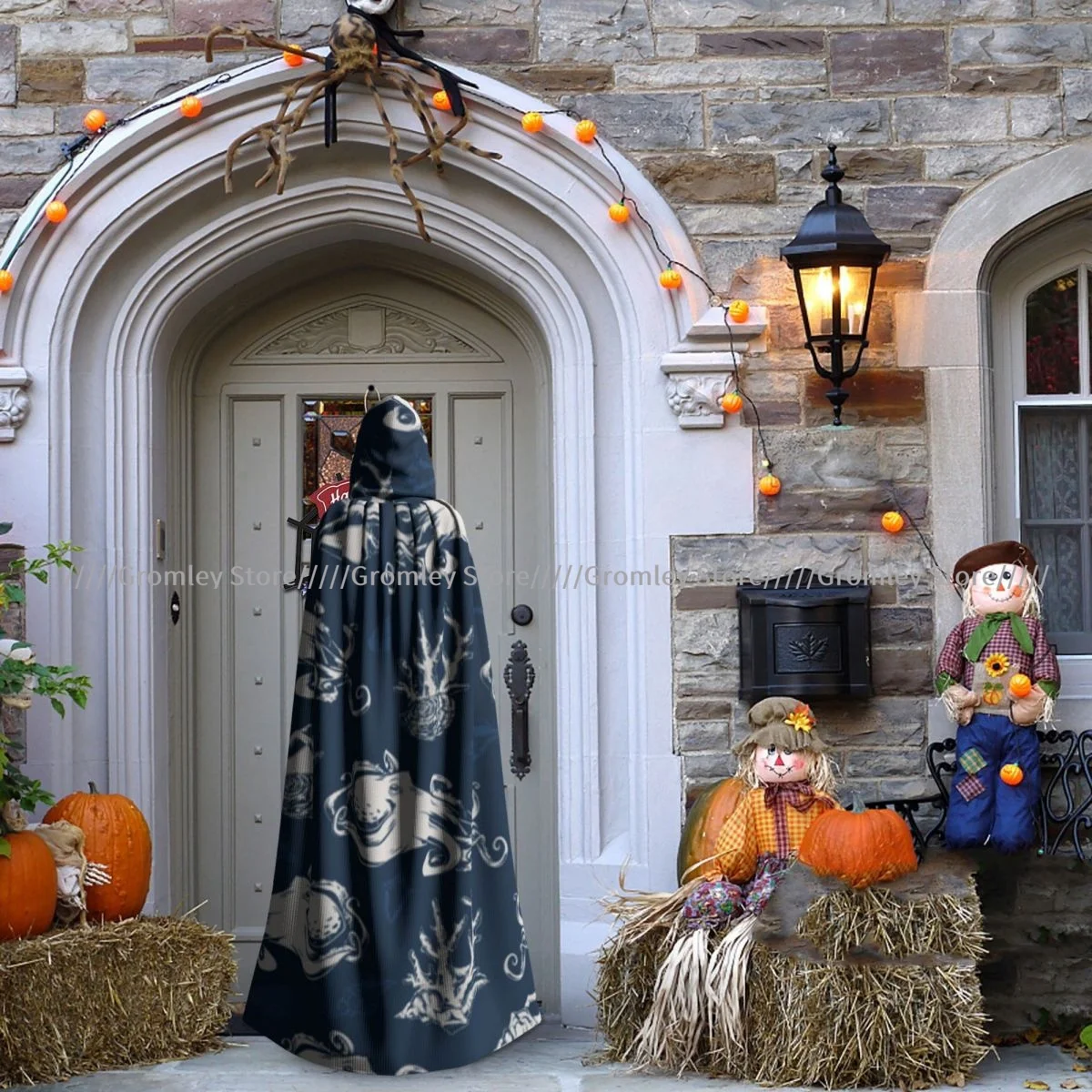 Морской осьминог узор плащ ведьмы с капюшоном косплей костюм Хэллоуин для