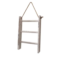 wall hanging with rope blankets retro bedroom bathroom kitchen living room wooden towel rack storage ladder home decor