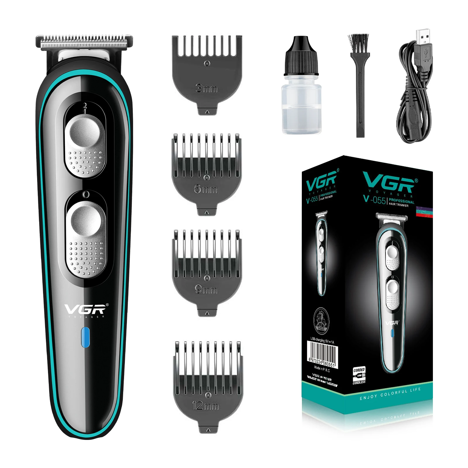 

VGR V-055 Hot Selling Hair Cutting Machine Rechargeable Hair Clippers Professional Electric Hair Trimmer Cordless for Men