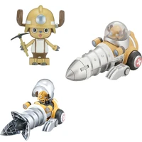 bandai genuine anime kids toys one piece chopper robots ground drill action figurine model toys for boys gift collection