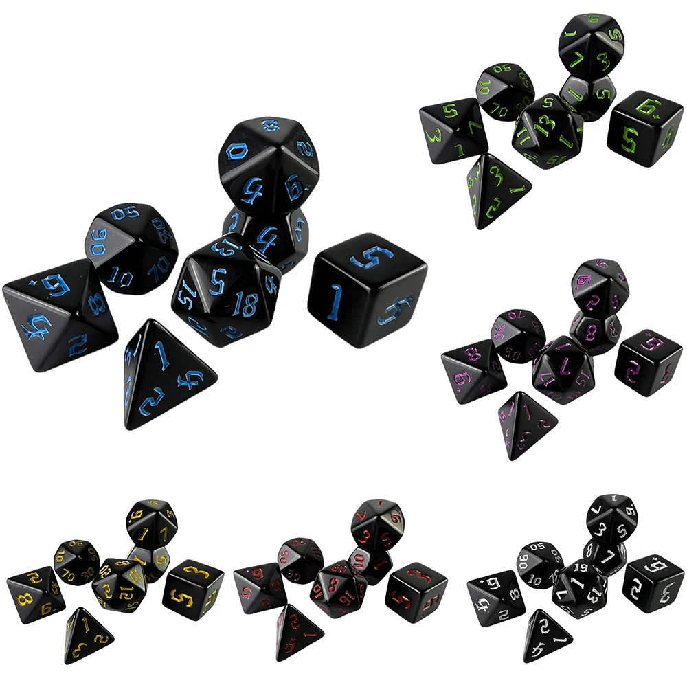 

DNDGame, ролевая игра, 7 шт., многогранные игральные кости, набор непрозрачных игральных костей для D & D MTG, настольная игра