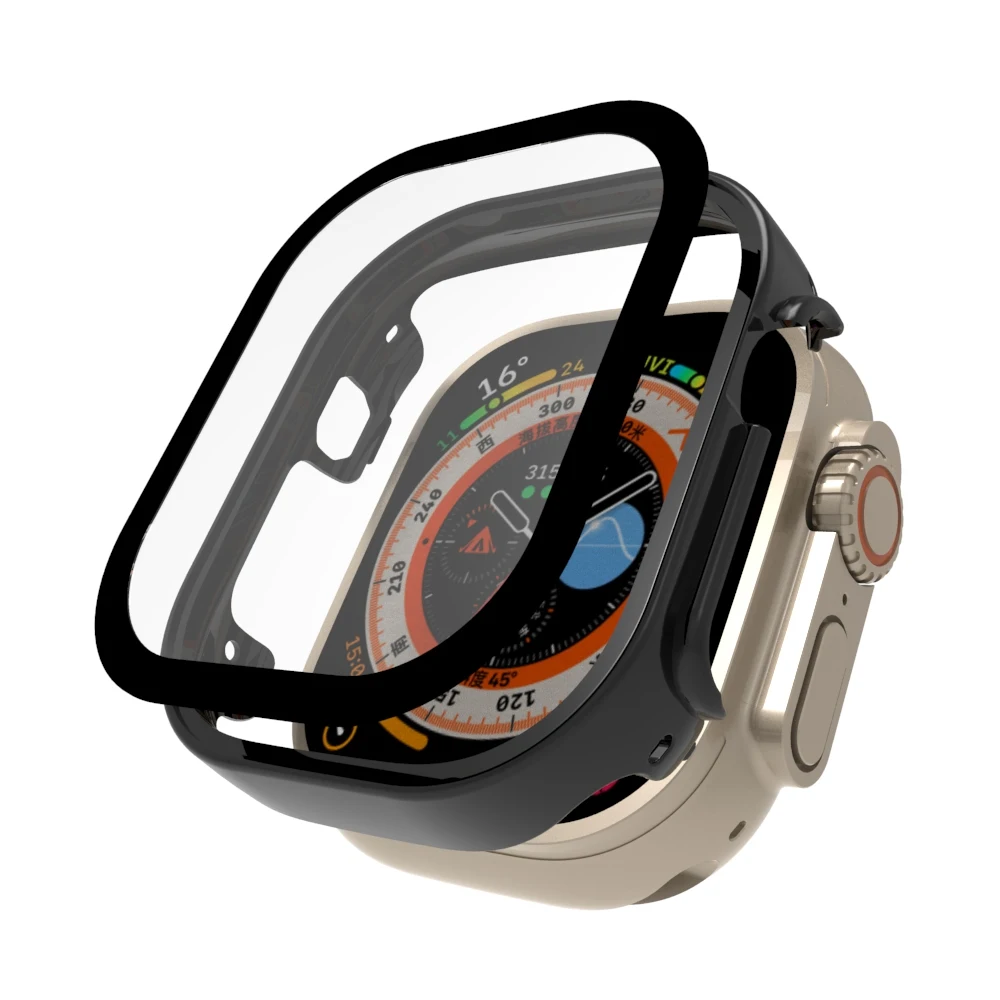 Case+Glass Protection Apple Watch Case Series Tempered glass Bumper for iWatch Protector Ultra 49mm Cover