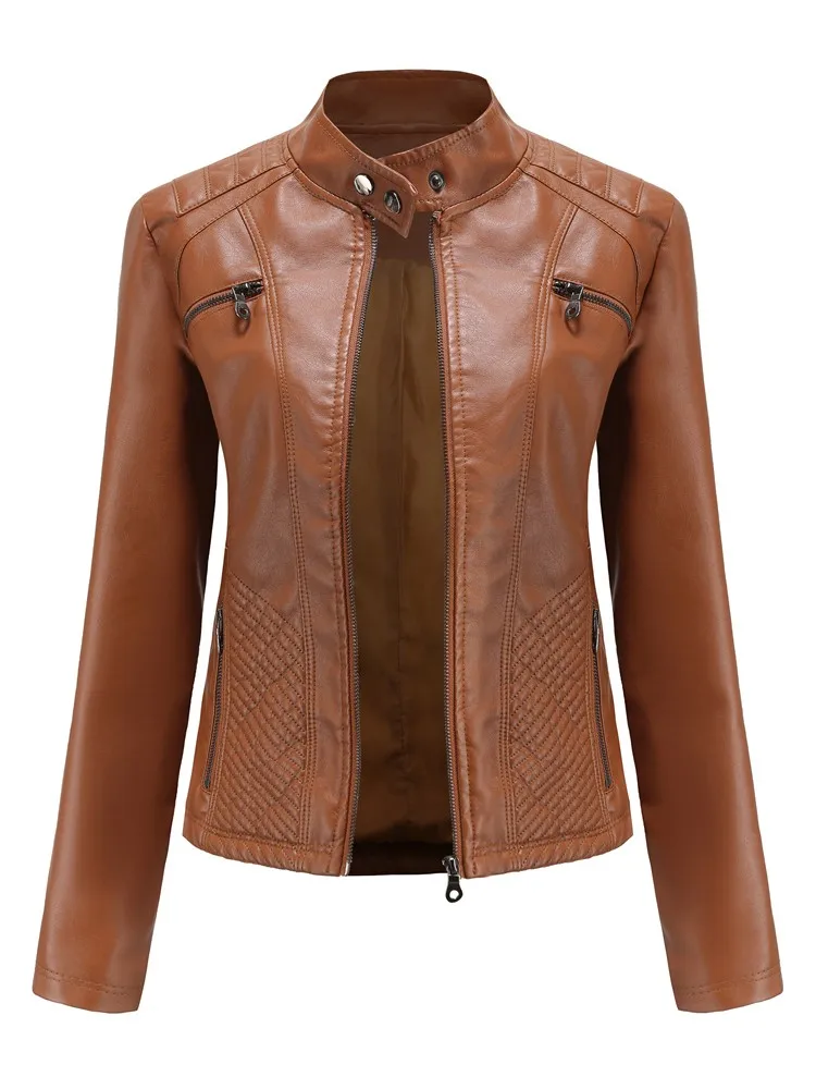 

Faux Leather Jacket Women 2023 Autumn Winter Fashion Motorcycle Biker Coat Ladies Zipper Jackets Plus Size Casual Outerwear