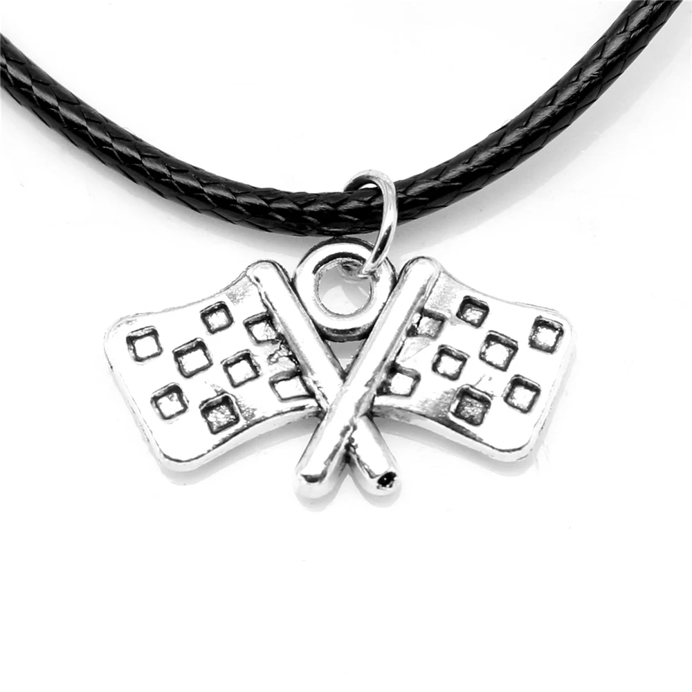 

1pcs Antique Silver Color 13x22mm Banner Necklace Handmade Jewerly Diy