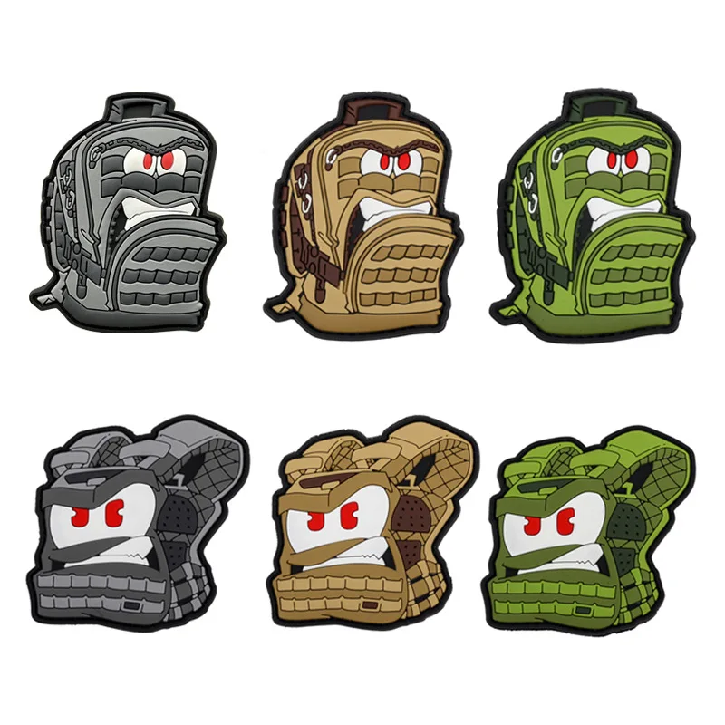 Grumpy Backpack Morale Badge Patches Tactical PVC ARMY Military Hook and Loop Armband Accessories Stickers