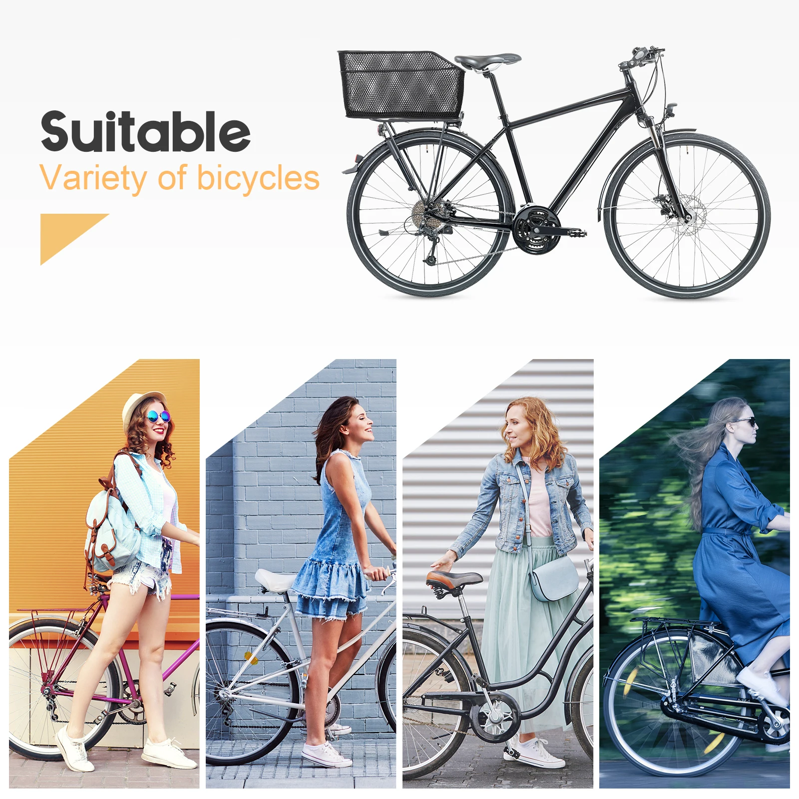 Задняя велосипедная корзина сумка большой емкости с металлической проволокой