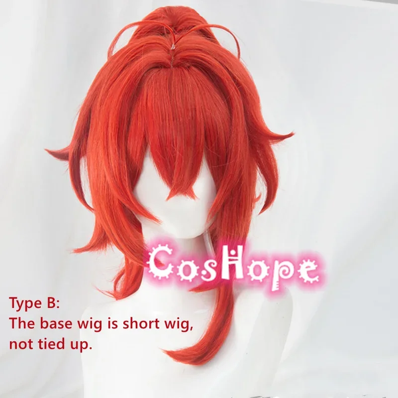 Парик для косплея Dilunc термостойкий красный из аниме рыбий хвост дилунц Манга