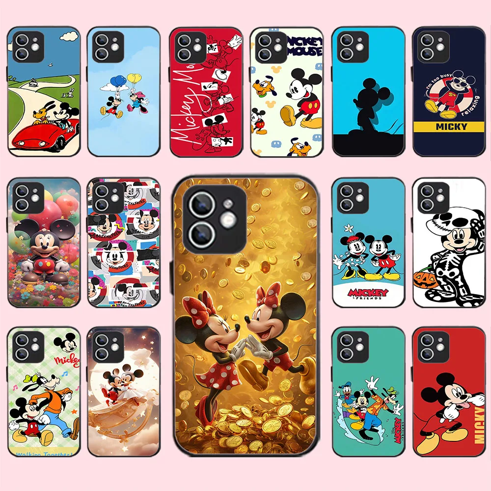 Черный силиконовый чехол WBA-24 с Микки и Минни для Moto E7 E20 32 Edge S 20 30 G G9 Pro Lite Fusion Power