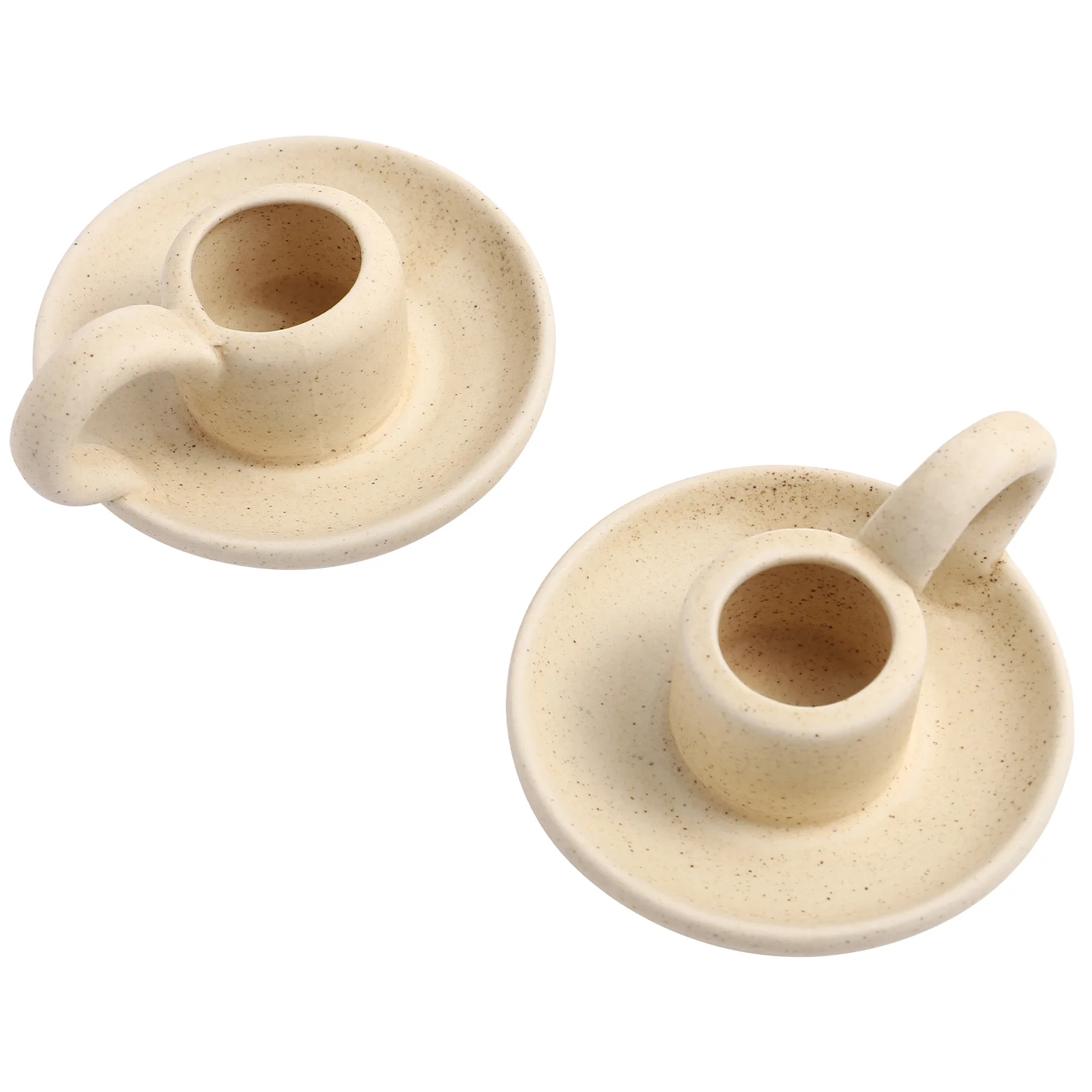 

2 Pcs Ceramic Holder Holders Table Candlestick Pillar Cone Stand Candlesticks Tray Decor Stands