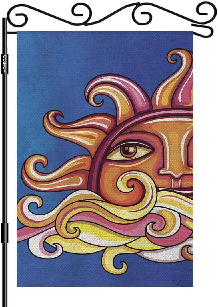 AOYEGO красочное солнце летний Садовый флаг маленький вертикальный двухсторонний 12