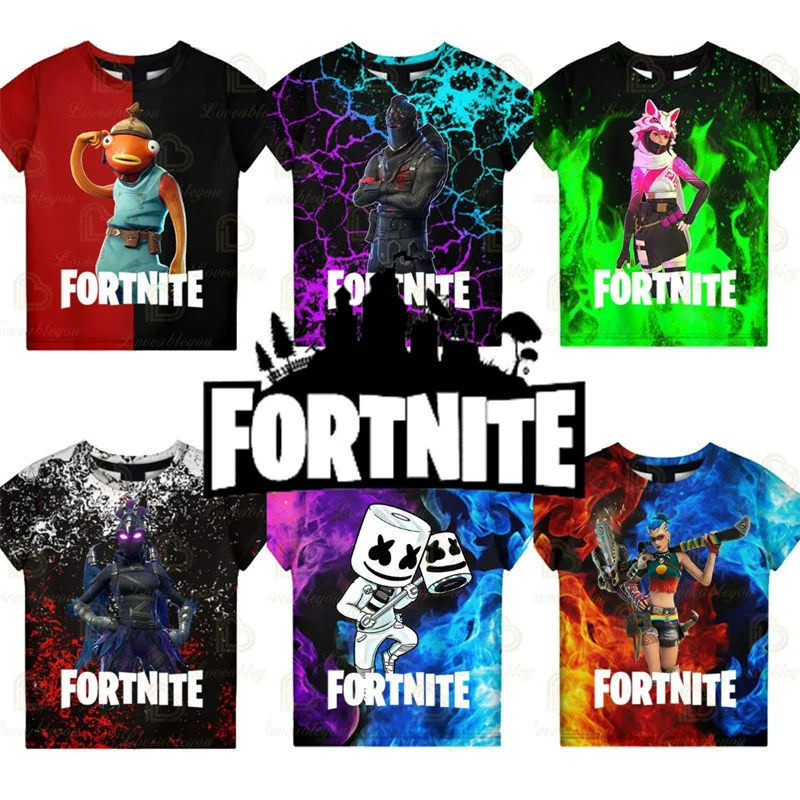 

Victory Battle Royale Summer Tees T-shirt Hero Fortnite Anime Tshirt Birthday Gift Boys Girls 3D T Shirt Kids Game