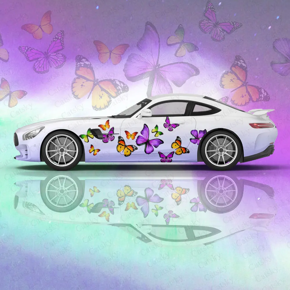 

Красочная бабочка, автомобильная оболочка, защита окружающей среды, креативная наклейка, внешний вид автомобиля, декоративные наклейки для модификации